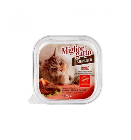 Miglior Gatto sterilizzato Manzo fegato e carote 100 gr