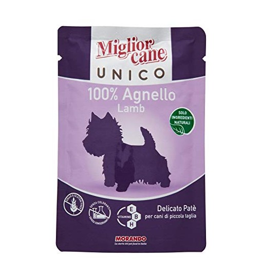 Miglior cane unico patè 100 % Agnello 100 gr