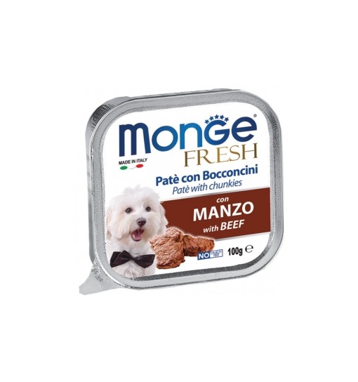 MONGE FRESH PATE' E BOCCONCINI CON MANZO 100 gr