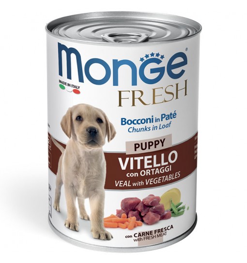 Monge Fresh Puppy Vitello con ortaggi Bocconi in patè 400 gr umido cane