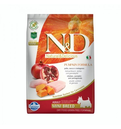 N&D pumpkin adult mini pollo zucca e melograno 800g