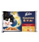 Bustine Felix Sensations Extras in gelatina 4 x 100 gr Manzo e Pollo