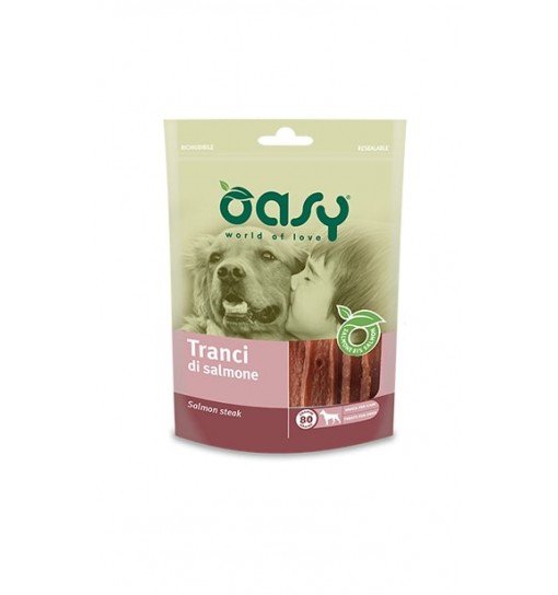 Snack per cani Tranci al Salmone oasy 80 gr