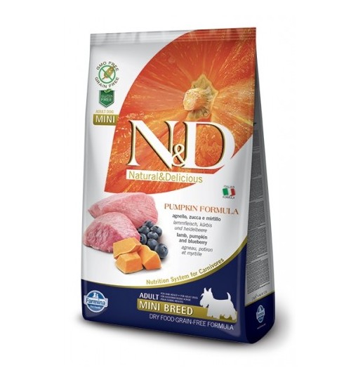 ADULT MINI PUMPKIN AGNELLO, ZUCCA E MIRTILLO 800 GR