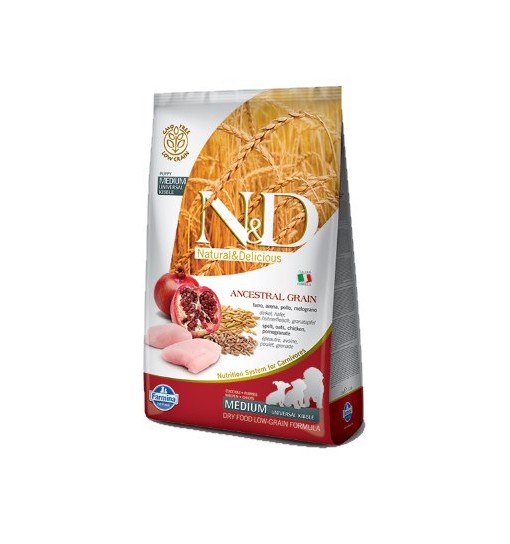 N&D Ancestral Grain Medium PuppyFarro Avena Pollo e Melograno 12 kg