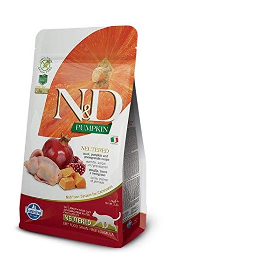 N&D Gatto Pumpkin Neutered quaglia zucca e melograno 1,5 kg