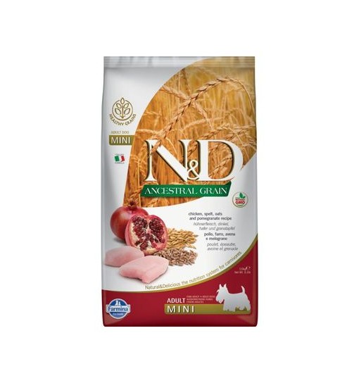  N&D Low Grain Adult mini Pollo farro avena e melograno 2,5 kg