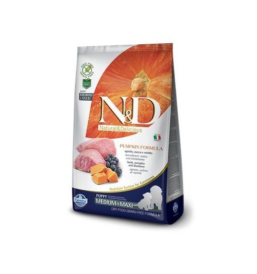 N&D Pumpkin Puppy medium & maxi Agnello zucca e mirtillo Grain Free 2,5 Kg