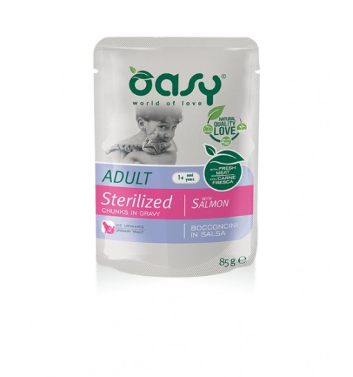 OASY ADULT STERILIZED SALMONE BUSTA 85 gr
