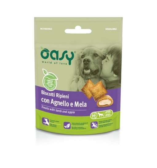 Oasy biscotti ripieni con Agnello e Mela cane 80gr