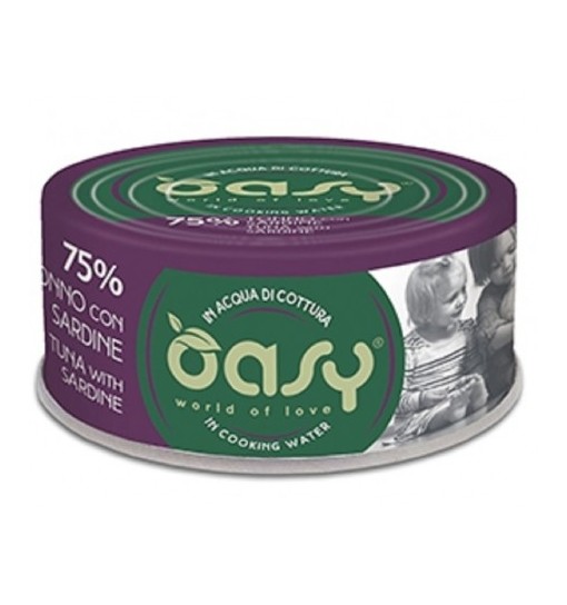 Oasy scatolette more love Tonno con sardine in acqua di cottura 70