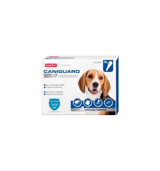 Antiparassitari per cani di taglia media 10-20 kg Caniguard Duo 4 pipetta