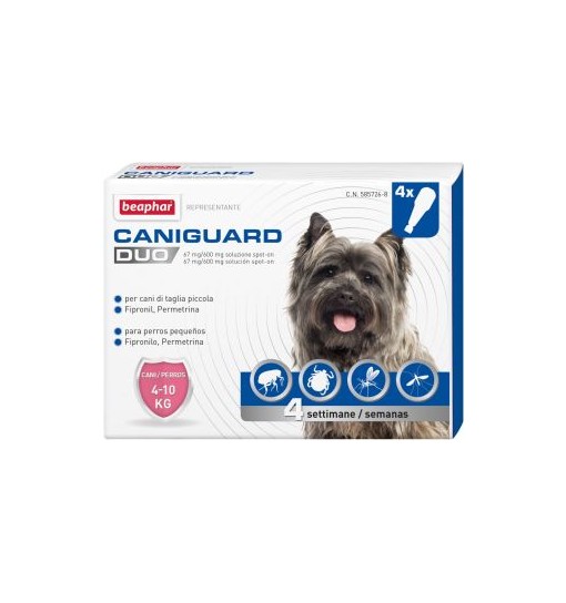 Antiparassitari per cani di taglia piccola 4-10 kg Caniguard Duo 4 pipetta