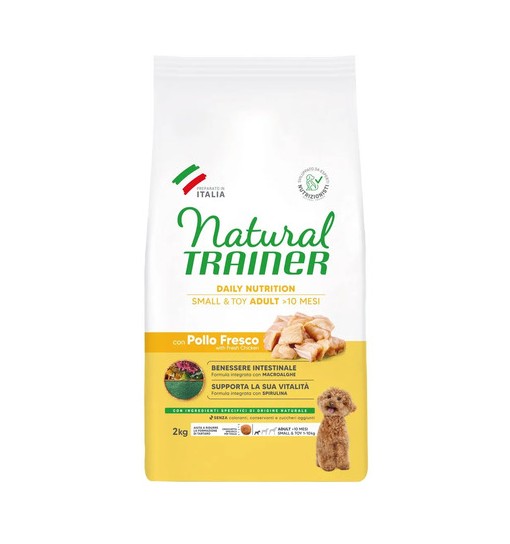 TRAINER Natural ADULT CON POLLO FRESCO E RISO SMALL E TOY 2 kg