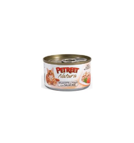 PETREET NATURA PURO SAPORE SFILACCETTI DI POLLO CON SALMONE 70 gr