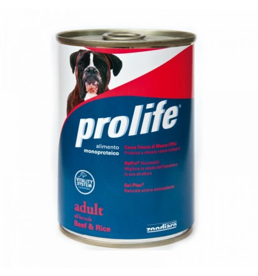Prolife Adult manzo e riso Monoproteico umido cane 400 gr
