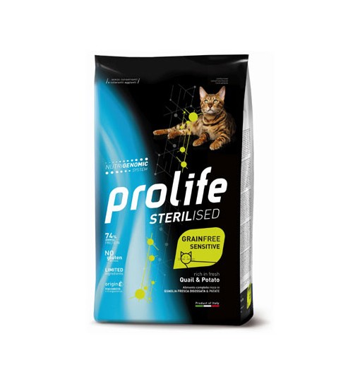 Prolife gatto sterilizzato sensitive quaglia e patate 1,5 kg grain free