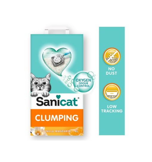 Lettiera sanicat Clumping agglomerante vaniglia e mandarini 8 L