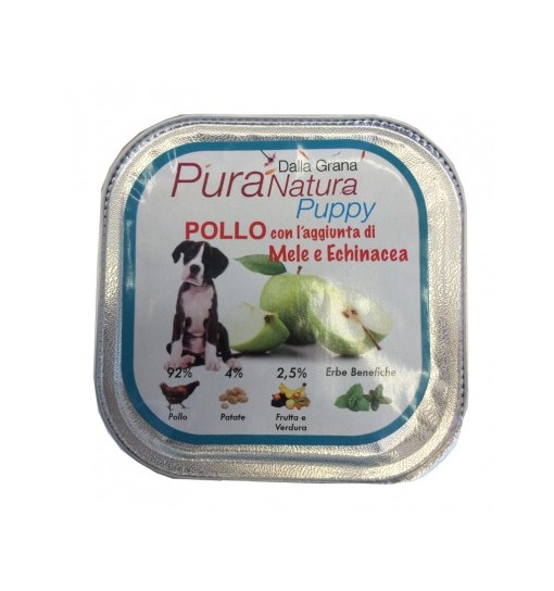 Pura Natura Puppy Pollo con l'aggiunta di Mele e Echinacea gr 150