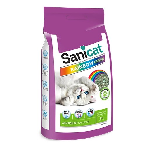 Sanicat Rainbow green lettiera 20 L