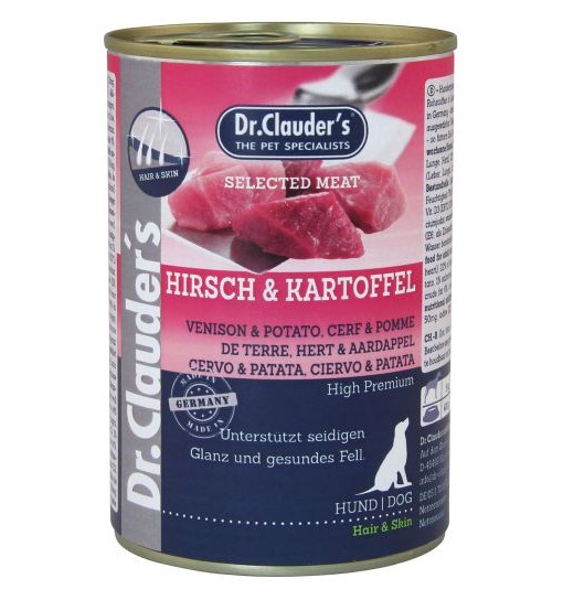 Scatoletta umido Cervo e patate Dr Clauder's 400 gr cane