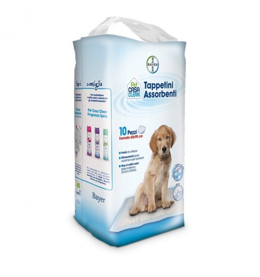 Tappetini Assorbenti 10 pz formato 60 x 90 con adesivi Bayer traverse