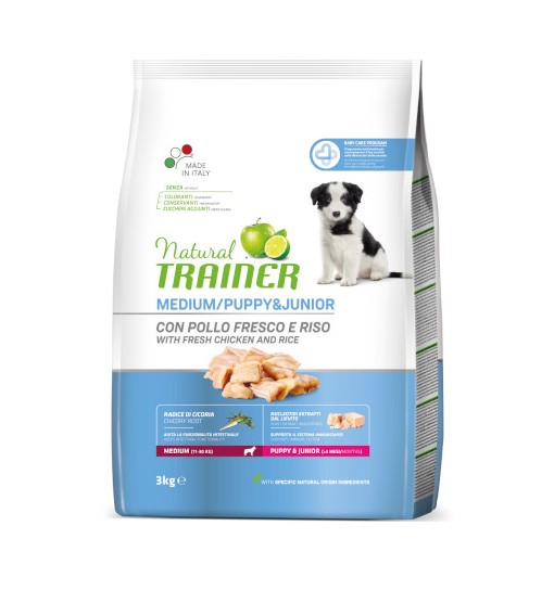 Natural Trainer Puppy medium con pollo 3 kg