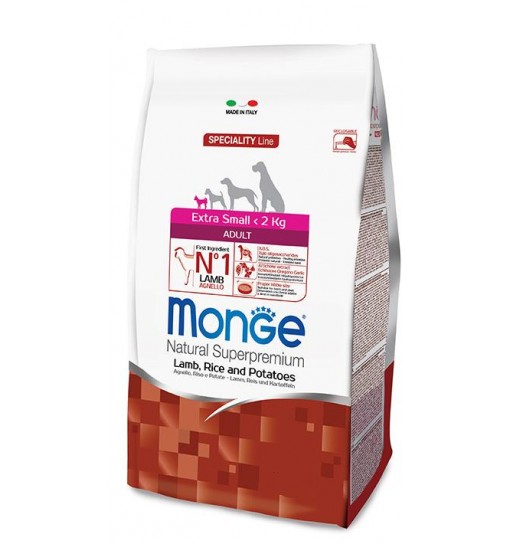 MONGE ADULT EXTRA SMALL AGNELLO RISO E PATATE 2,5 kg