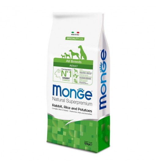 Monge all breeds adult coniglio riso e patate 12 kg