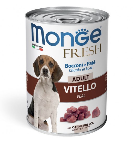 Monge Fresh Bocconi in patè Vitello 400 gr umido cane