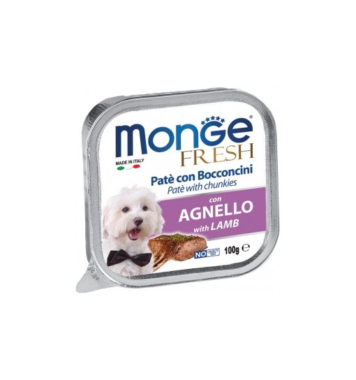 MONGE FRESH PATE' E BOCCONCINI CON AGNELLO 100 gr