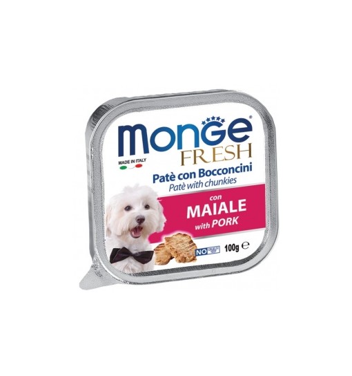 MONGE FRESH PATE' E BOCCONCINI CON MAIALE 100 gr