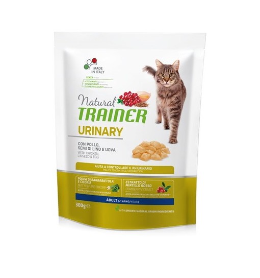 Natural Trainer cat Urinary con pollo semi di lino e uova 300 gr