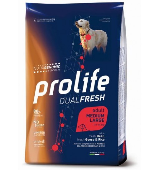 Prolife Dual fresh Adult medium large Manzo oca e riso 2,5 kg