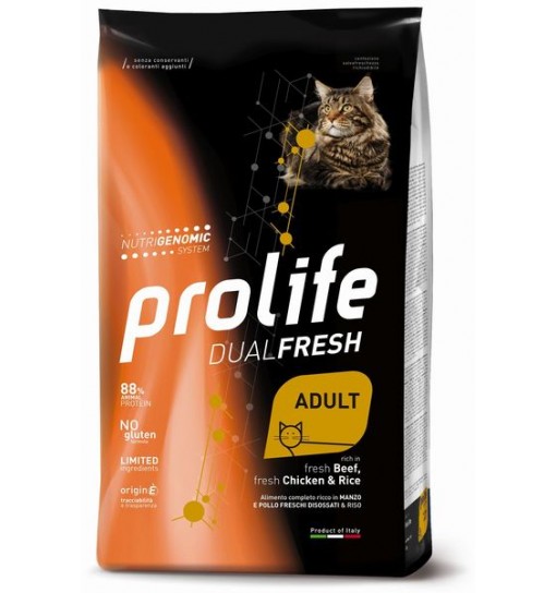 Prolife Dual Fresh gatto Adult Manzo pollo e riso 400 gr