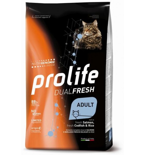 Prolife Dual Fresh gatto Adult Salmone merluzzo e riso 400 gr