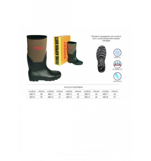 Stivali in neoprene con suola in PVC n 41 Expert predator