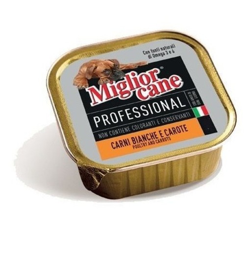 Miglior cane professional con Carni bianche e Carote 150gr