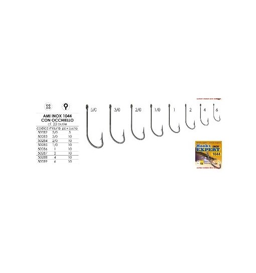 Ami inox serie 1044 Sise 2 con occhiello Expert predator 10 pz
