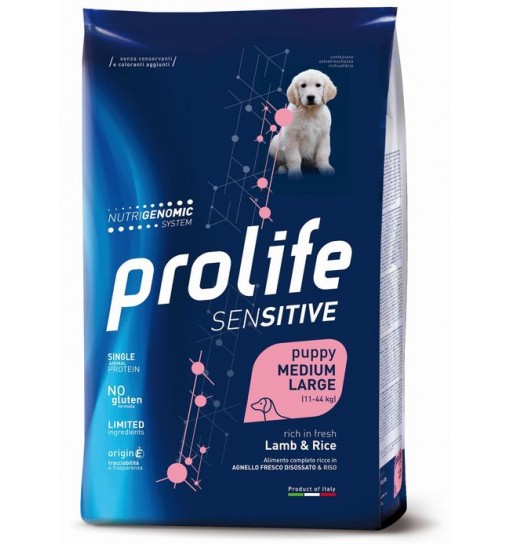 Prolife Sensitive Puppy medium large Agnello e riso 2,5 kg
