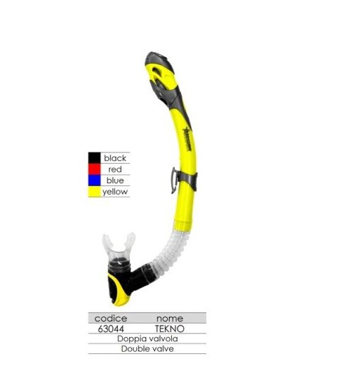 BOCCAGLIO ABYSSTAR TEKNO CON DOPPIA VALVOLA IN SILICONE COLORE NERO PESCA SUBACQUEA