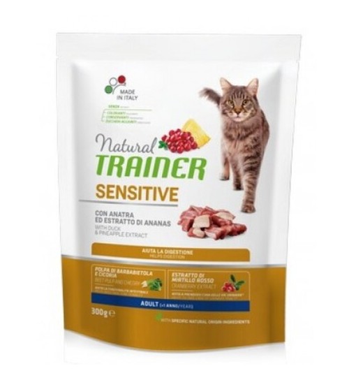 NATURAL TRAINER SENSITIVE ANATRA E ANANAS GATTO 300 GR.