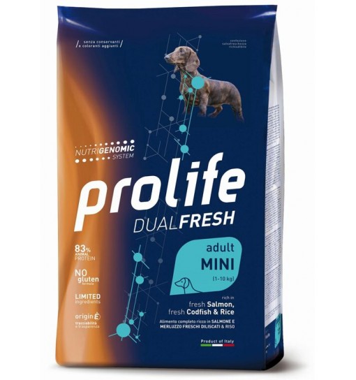Prolife Dual fresh Adult mini salmone merluzzo e riso 2 kg