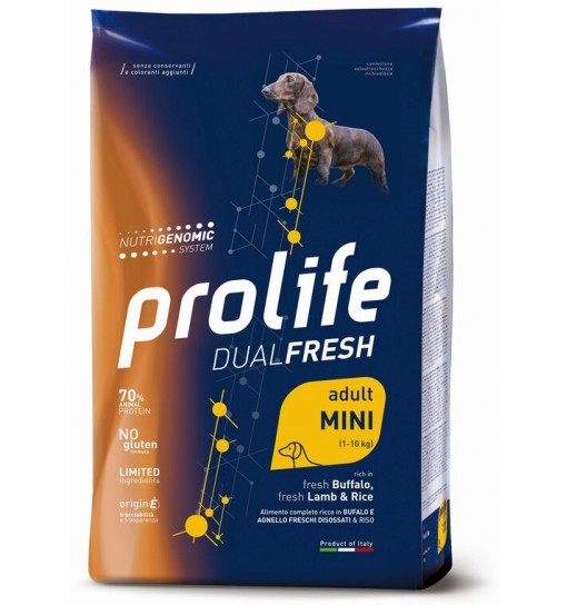 Prolife dual fresh Bufalo agnello e riso adult mini 2 kg