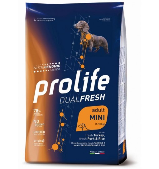 Prolife dual fresh adult mini tacchino maiale e riso 2 kg