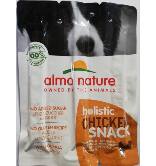 Snack per cani Almo nature Holistic Pollo sticks 3 x 10 gr