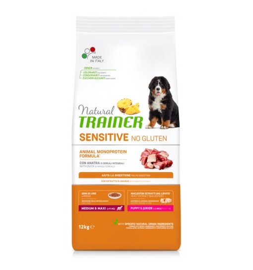 Natural Trainer sensitive Puppy e junior Duck anatra 12 kg