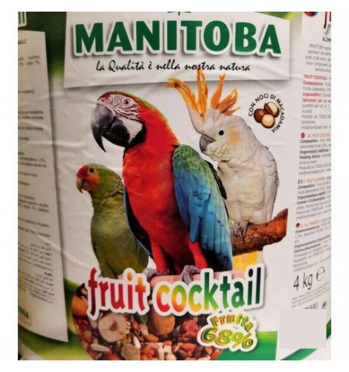 Manitoba fruit cocktail secchiello da 4 kg alimento completo per pappagalli