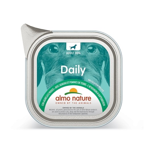 Vaschette Almo Nature Daily con Agnello e Patate 100 gr cane