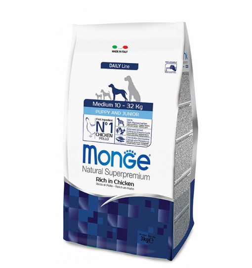 MONGE PUPPY E JUNIOR MEDIUM POLLO 3 Kg